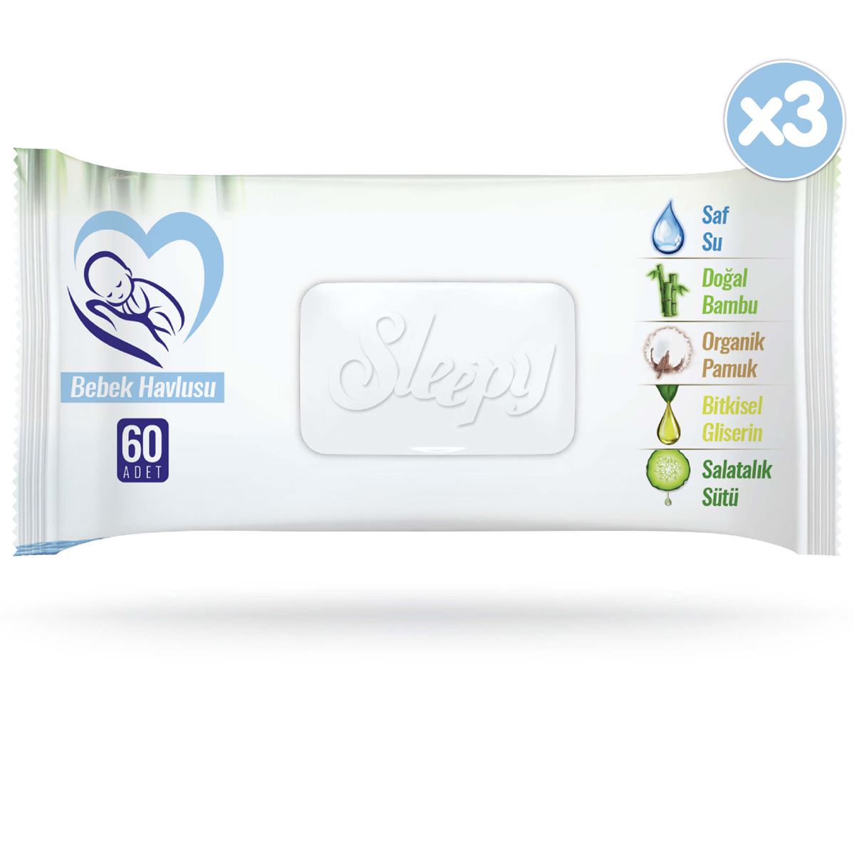 Sleepy Natural Bebek Havlusu 3X60