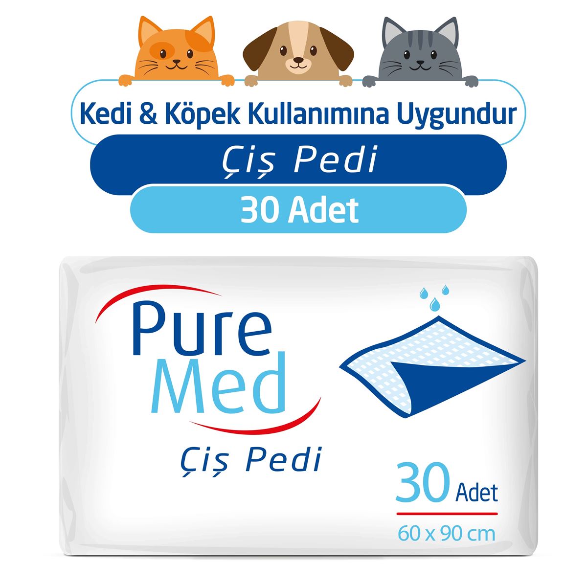 Sleepy Puremed 60x90 cm Kedi Köpek Çiş Pedi 30 Adet