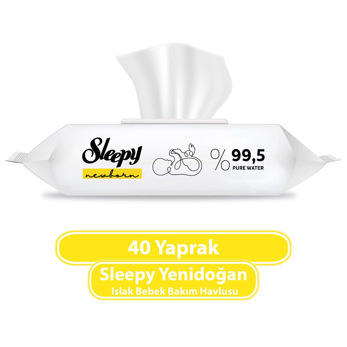 Sleepy Yenidoğan Islak Bebek Havlusu 40 Yaprak