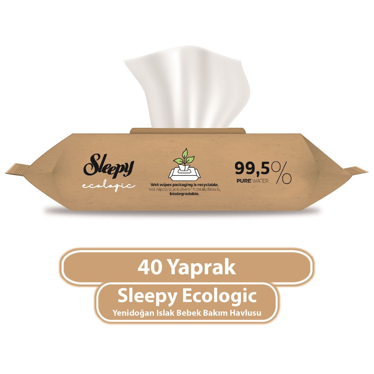 Sleepy Ecologic Yenidoğan Islak Bebek Bakım Havlusu 40 Yaprak