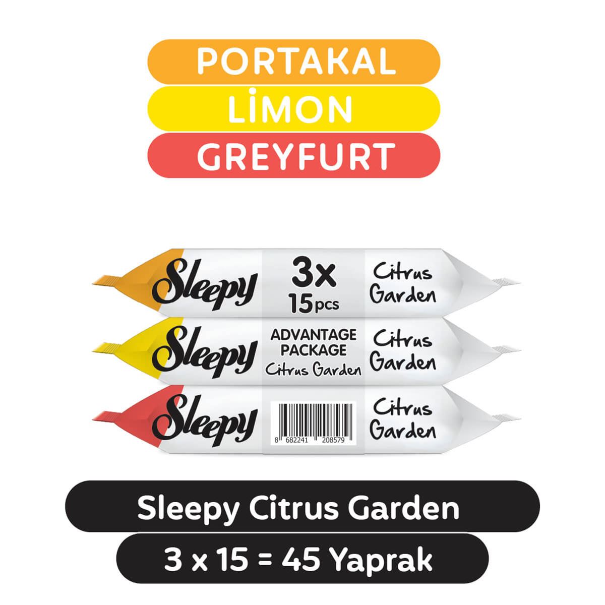 Sleepy Citrus Garden Cep Mendili 3x15 (45 Yaprak)
