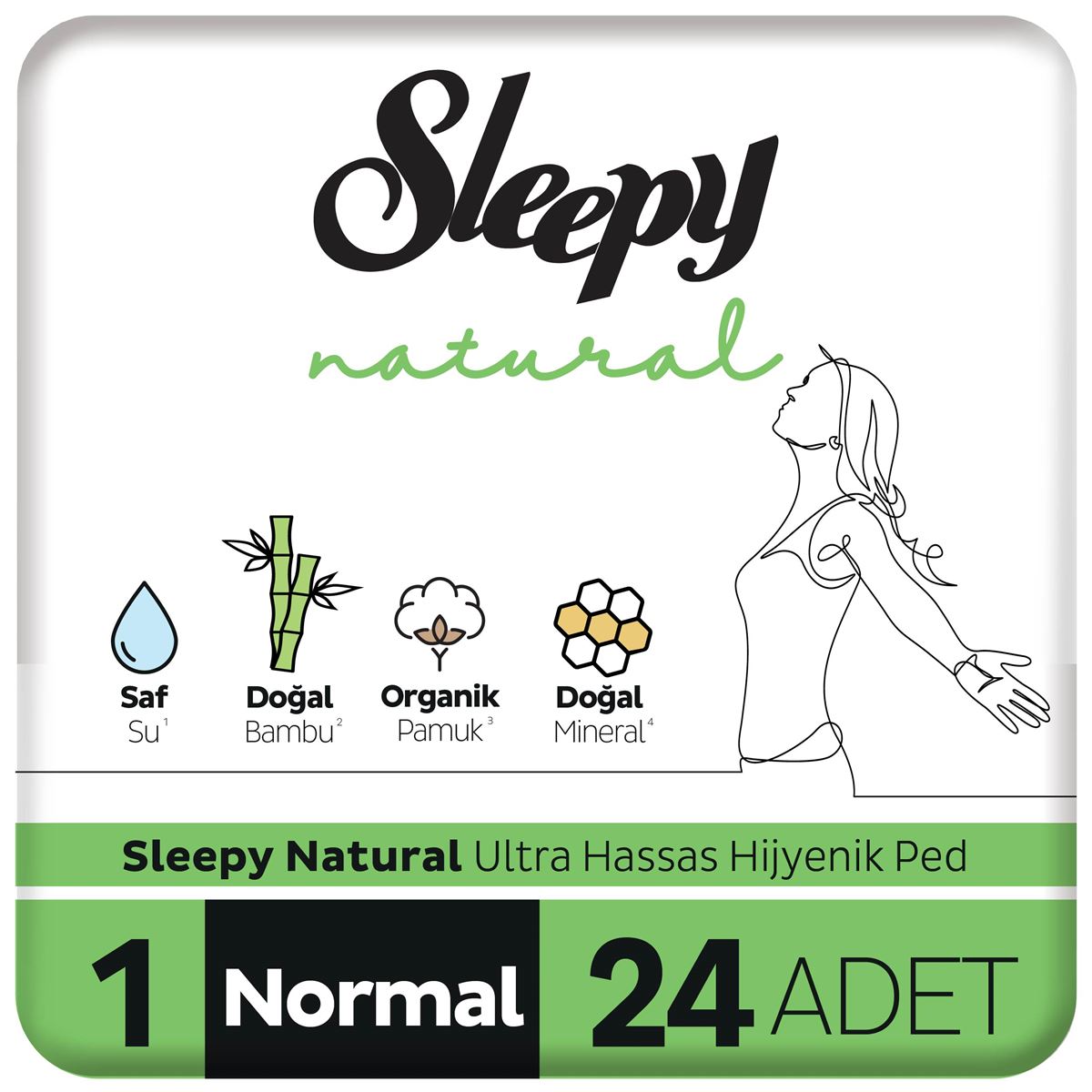 Sleepy Natural Ultra Hassas Hijyenik Ped Normal 24 Adet Ped