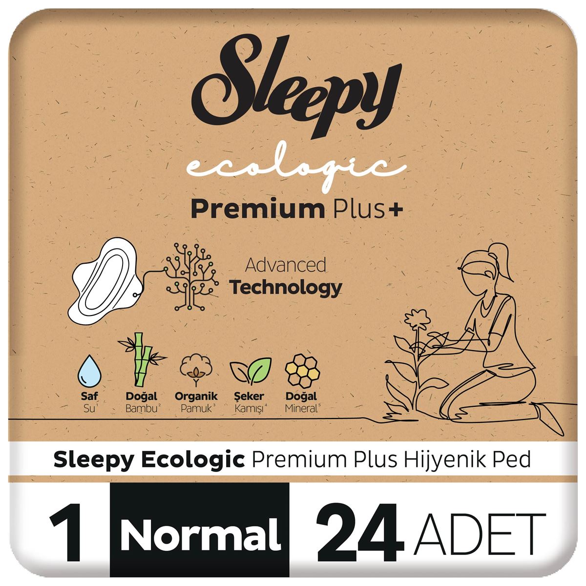 Sleepy Ecologic Premium Plus Hijyenik Ped Normal 24 Adet Ped