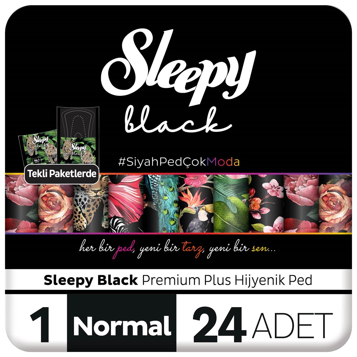 Sleepy Black Premium Plus Hijyenik Ped Normal 24 Adet Ped