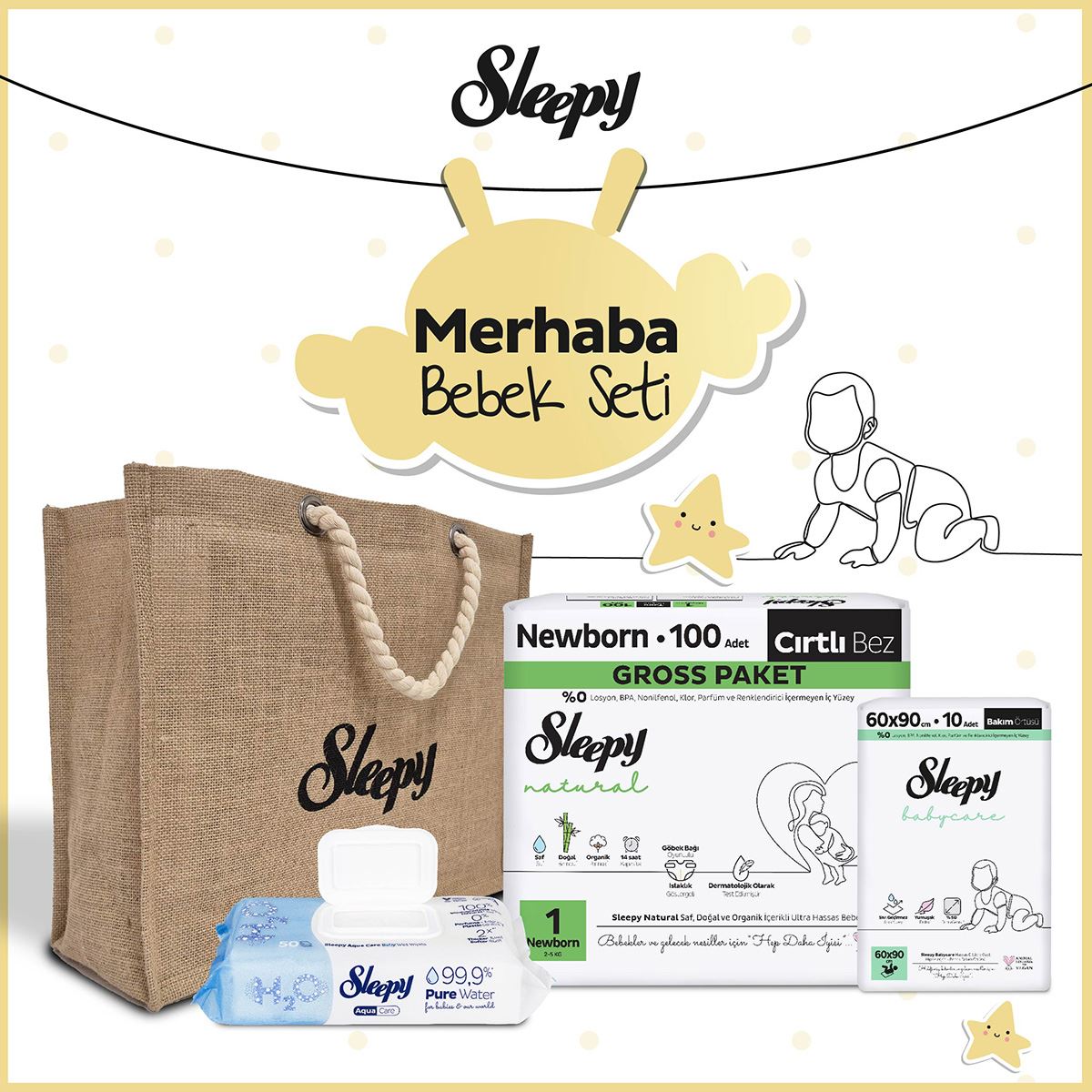 Sleepy Natural Yenidoğan Merhaba Bebek Seti
