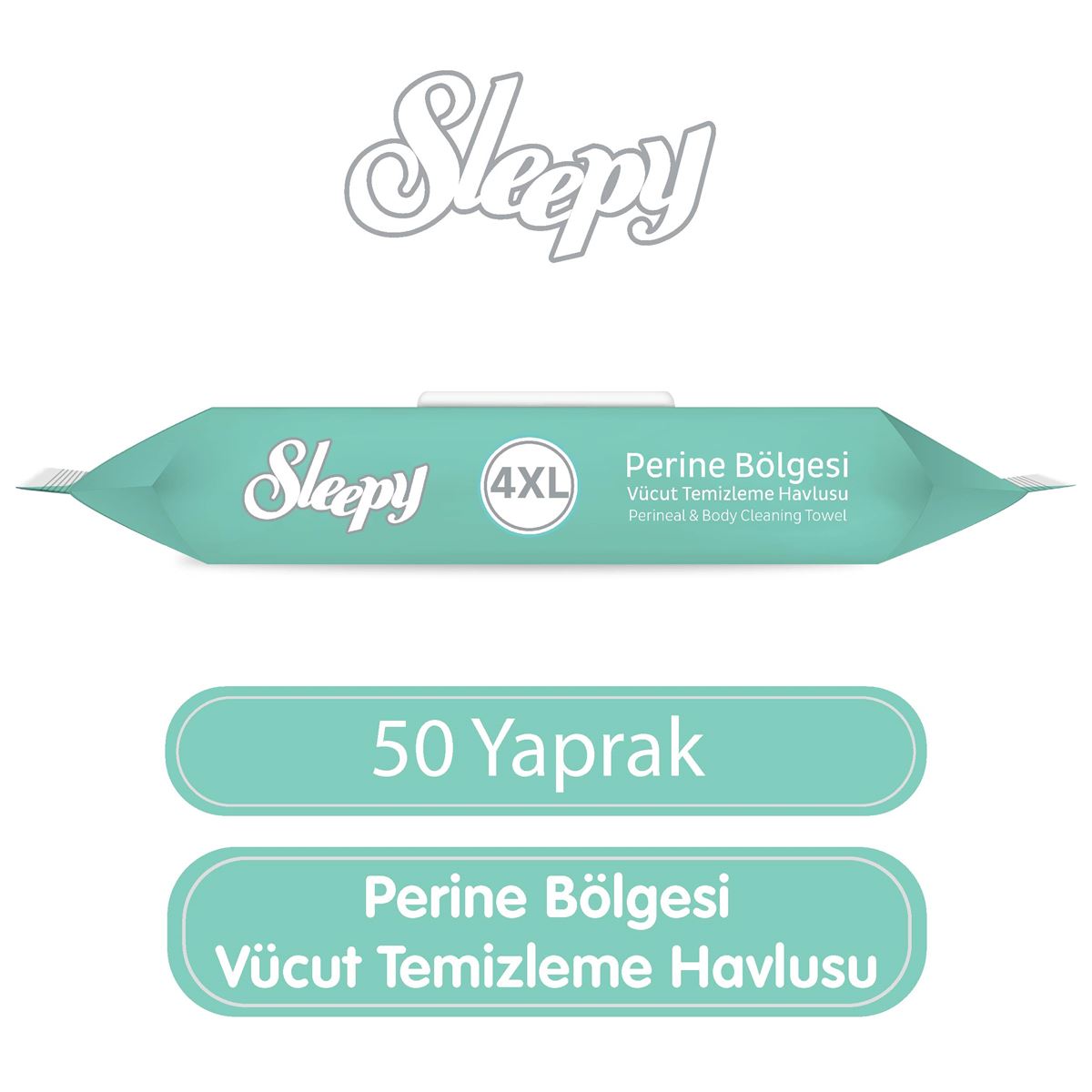 Sleepy Perine Bölgesi Vücut Temizleme Havlusu 50 Yaprak
