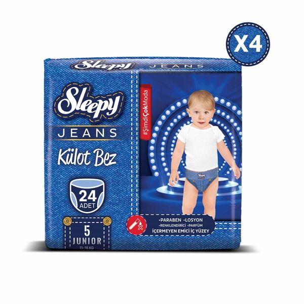 Sleepy Jeans KÜLOT Bez 5 Numara Junior 4’lü Jumbo 96 Adet 