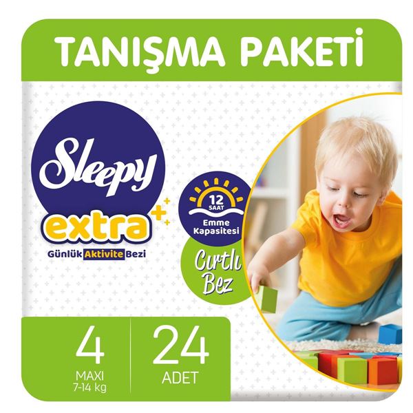 Resim Sleepy Extra Günlük Aktivite Bezi 4 Numara Maxi 24 Adet