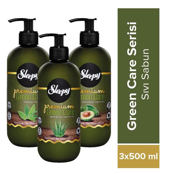 Resim Sleepy Premium Green Care Serisi Sıvı Sabun 3x500 ml