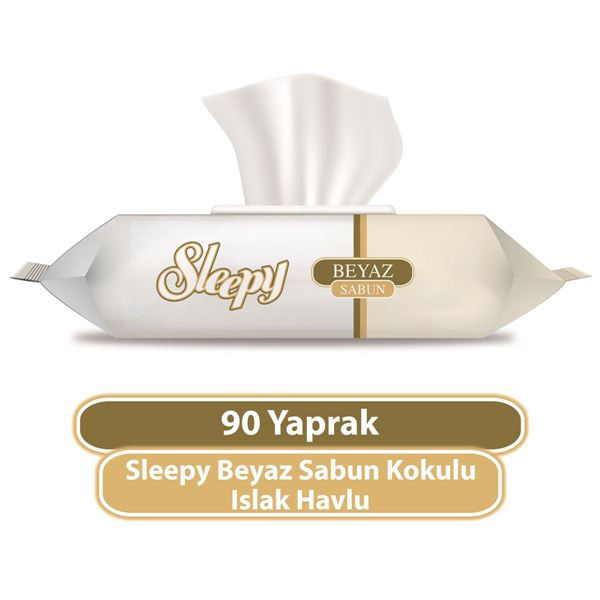 Resim Sleepy Beyaz Sabun Kokulu Islak Havlu 90 Yaprak
