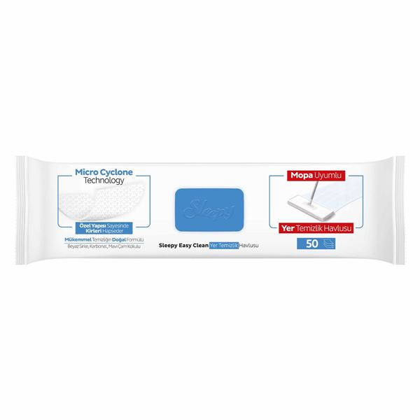 Sleepy Easy Clean Çamaşır Suyu Katkılı Mopa Uyumlu Yer Temizlik Havlusu&Mendili 50 Yaprak
