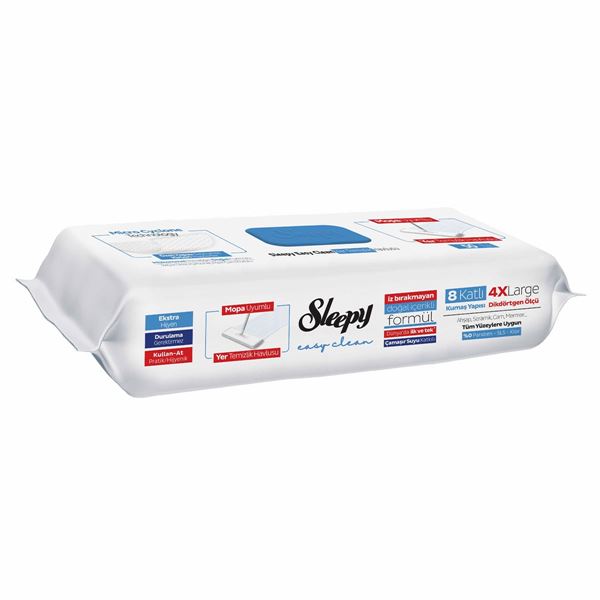 Sleepy Easy Clean Çamaşır Suyu Katkılı Mopa Uyumlu Yer Temizlik Havlusu&Mendili 50 Yaprak