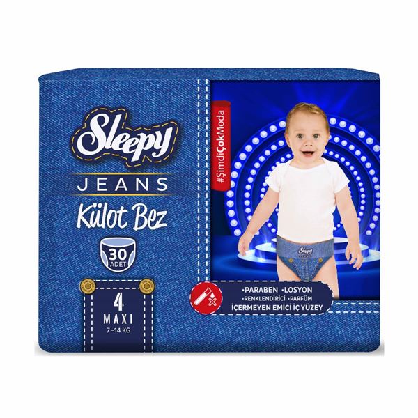Sleepy Süper ikili Fırsat Paketi(Jeans Külot Bez 4 Numara 30 Adet + Mayo Külot Bez 4 Numara 20 Adet)