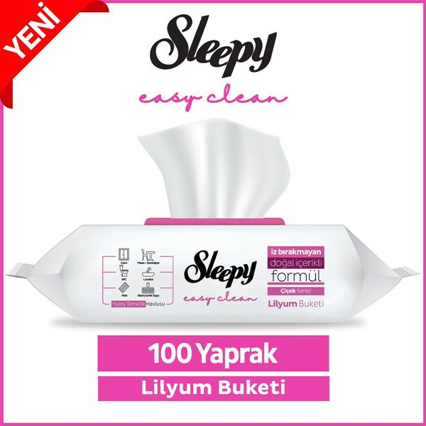 Resim Sleepy Easy Clean Lilyum Buketi Yüzey Temizlik Havlusu&Mendili 100 Yaprak