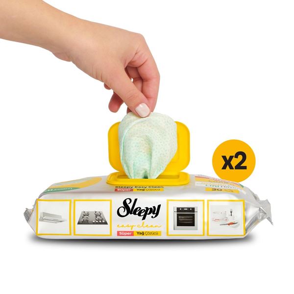 Sleepy Easy Clean Süper Yağ Çözücü Yüzey Temizlik Havlusu&Mendili 2x30 (60 Yaprak)