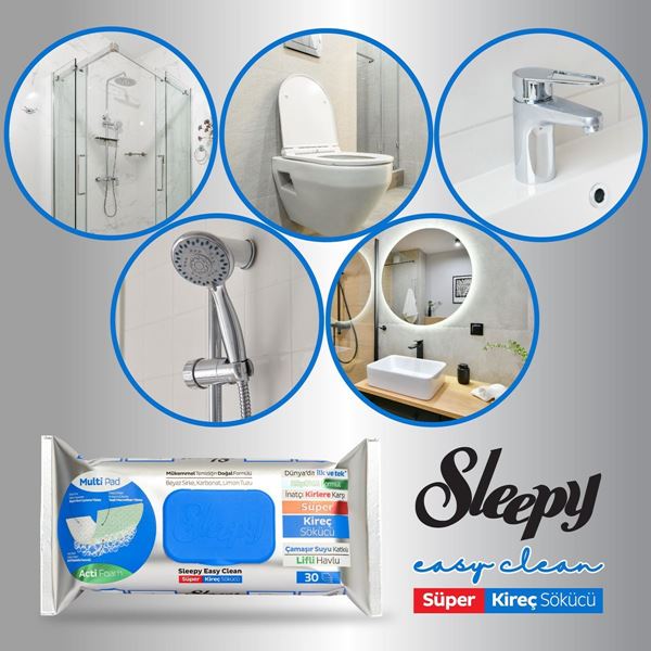 Sleepy Easy Clean Süper Kireç Sökücü Yüzey Temizlik Havlusu&Mendili 8x30 (240 Yaprak)