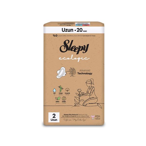 Sleepy Ecologic Premium Plus Hijyenik Ped Uzun 20 Adet Ped
