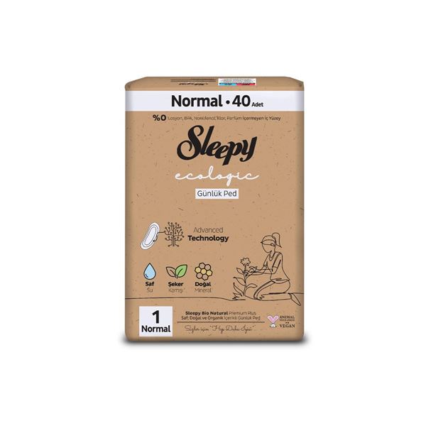 Sleepy Ecologic Premium Plus Günlük Ped Normal 40 Adet Ped