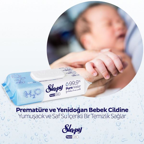 Sleepy AquaCare H2O Yenidoğan Islak Bebek Havlusu 50