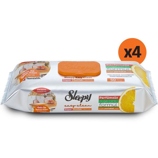 Easy Clean Süper Yüzey Temizlik Mutfak Havlusu&Mendili Portakal Yağlı 4X50 (200 Yaprak)