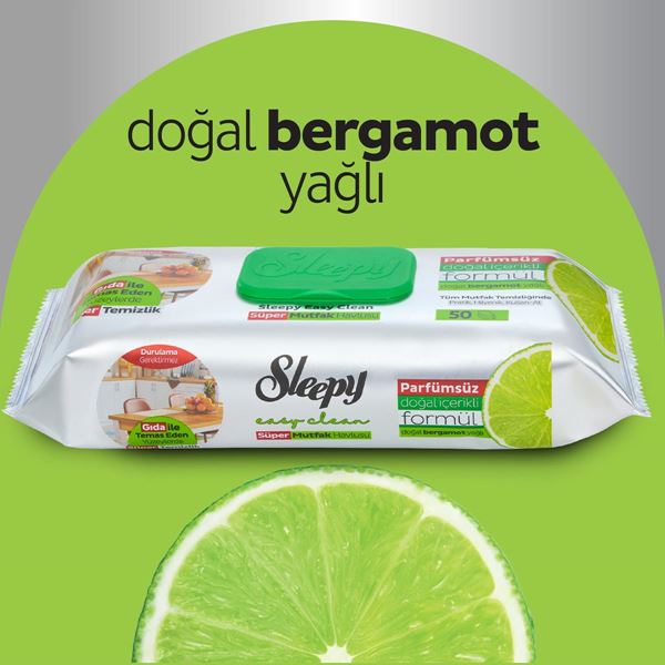 Easy Clean Süper Yüzey Temizlik Mutfak Havlusu&Mendili Bergamot Yağlı 4X50 (200 Yaprak)