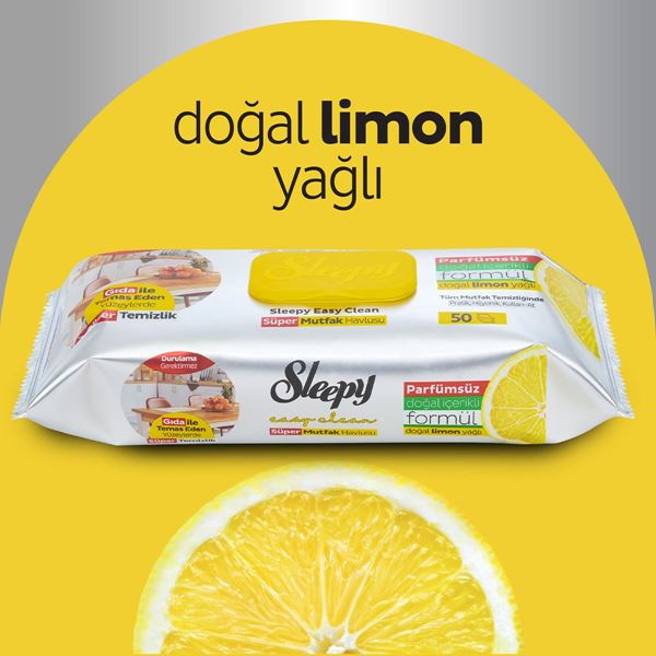 Easy Clean Süper Yüzey Temizlik Mutfak Havlusu&Mendili Limon Yağlı 4X50 (200 Yaprak)