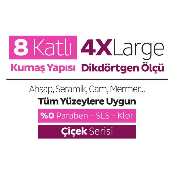Sleepy Easy Clean Lilyum Buketi Mopa Uyumlu Yer Temizlik Havlusu&Mendili 3x20 (60 Yaprak)