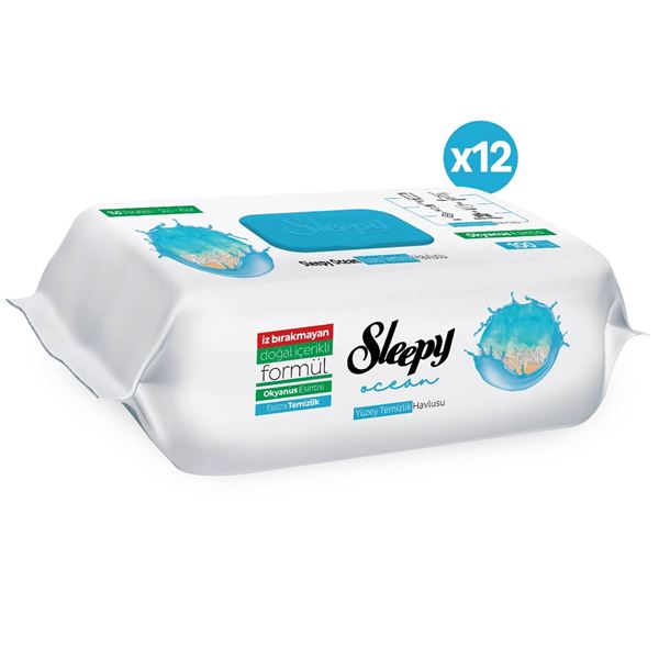 Sleepy Ocean Yüzey Temizlik Havlusu&Mendili Okyanus Esintisi 12x100 (1200 Yaprak)