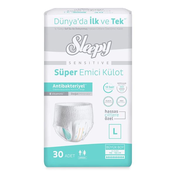 Sleepy Sensitive Antibakteriyel Emici Külot Large 30 Adet