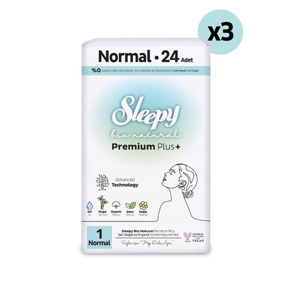 Sleepy Bio Natural Premium Plus Hijyenik Ped Süper Avantaj Paketi Normal 72 Adet