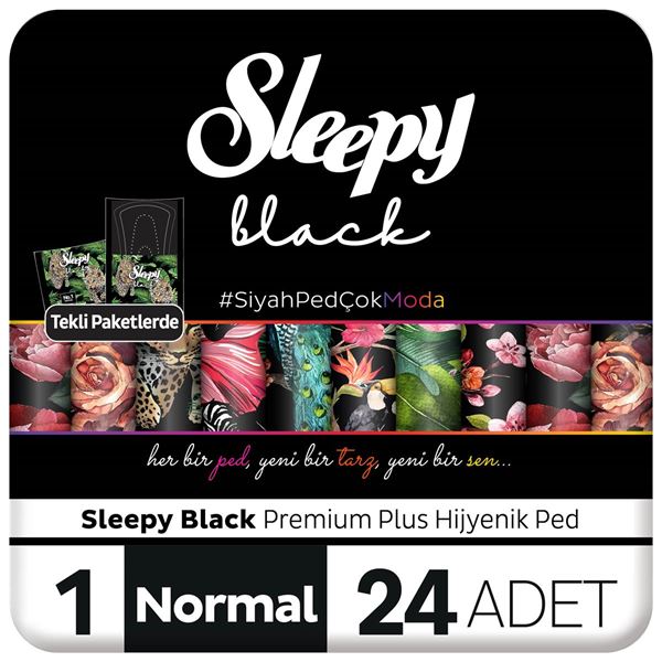 Sleepy Black Premium Plus Hijyenik Ped Normal 24 Adet Ped