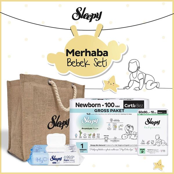 Resim Sleepy Bio Natural Yenidoğan Merhaba Bebek Seti