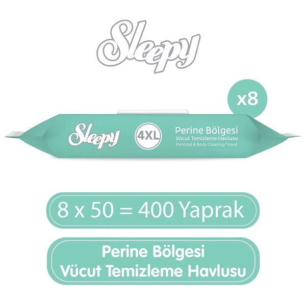 Resim Sleepy Perine Bölgesi Vücut Temizleme Havlusu 8x50 (400 Yaprak)