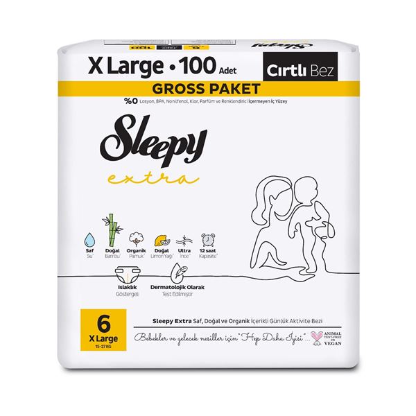 Sleepy Extra Günlük Aktivite Gross Paket Bebek Bezi 6 Numara Xlarge 100 Adet