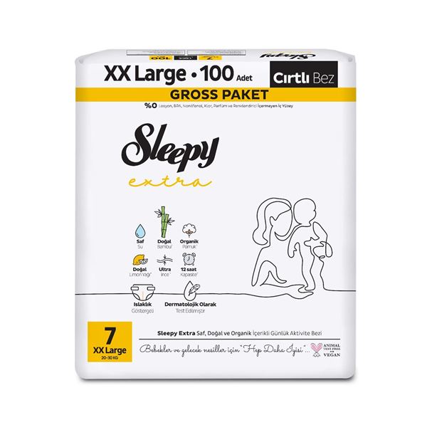 Sleepy Extra Günlük Aktivite Gross Paket Bebek Bezi 7 Numara Xxlarge 100 Adet