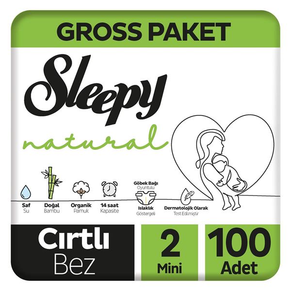 Resim Sleepy Natural Gross Paket Bebek Bezi 2 Numara Mini 100 Adet
