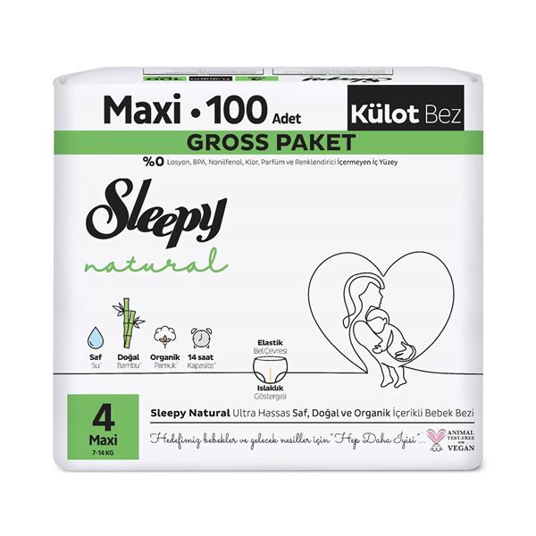Sleepy Natural Gross Paket Külot Bez 4 Numara Maxi 100 Adet