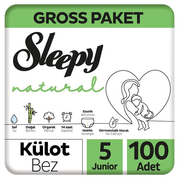 Resim Sleepy Natural Gross Paket Külot Bez 5 Numara Junior 100 Adet