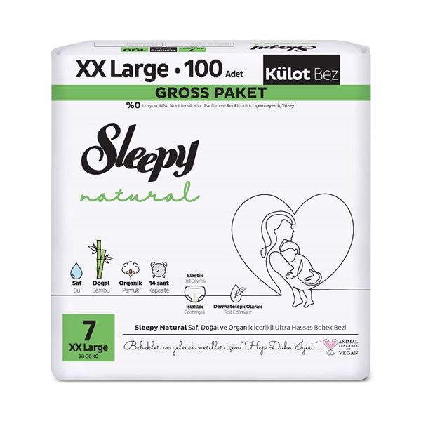 Sleepy Natural Gross Paket Külot Bez 7 Numara Xxlarge 100 Adet