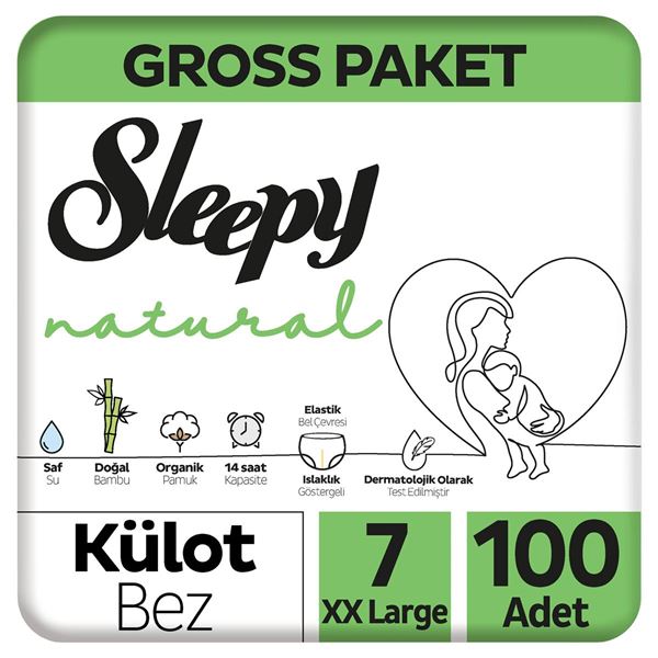 Resim Sleepy Natural Gross Paket Külot Bez 7 Numara Xxlarge 100 Adet