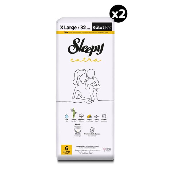 Sleepy Extra Günlük Aktivite Süper Paket Külot Bez 6 Numara Xlarge 64 Adet