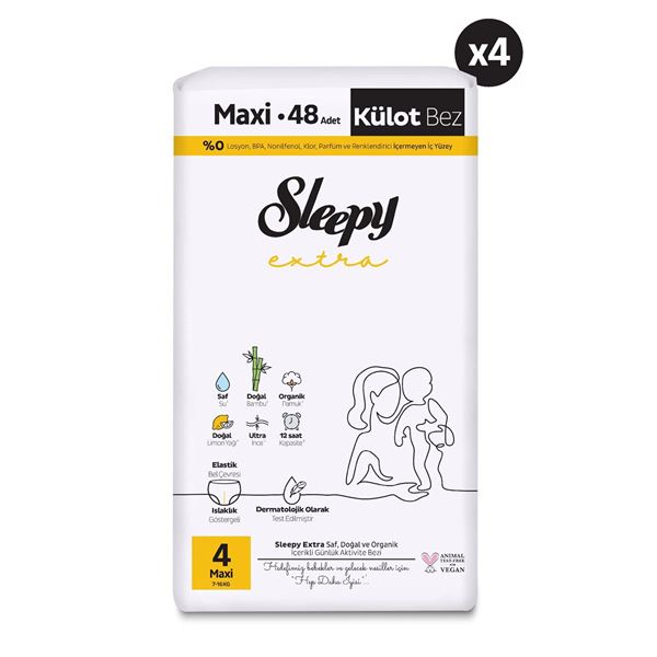 Sleepy Extra Günlük Aktivite Ultra Paket Külot Bez 4 Numara Maxi 192 Adet