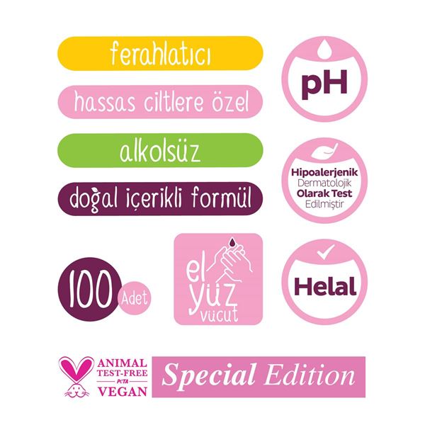 Sleepy Floral Kişisel Bakım Havlusu 3x100 (300 Yaprak)