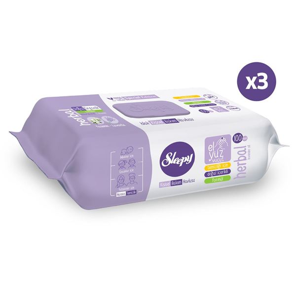 Sleepy Herbal Kişisel Bakım Havlusu 3x100 (300 Yaprak)
