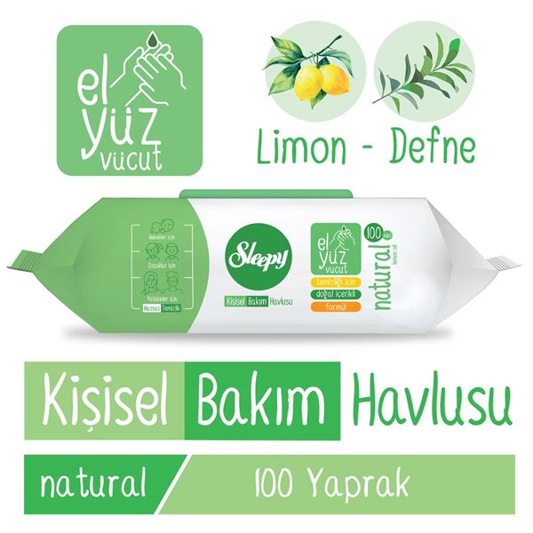 Resim Sleepy Natural Kişisel Bakım Havlusu 100 Yaprak