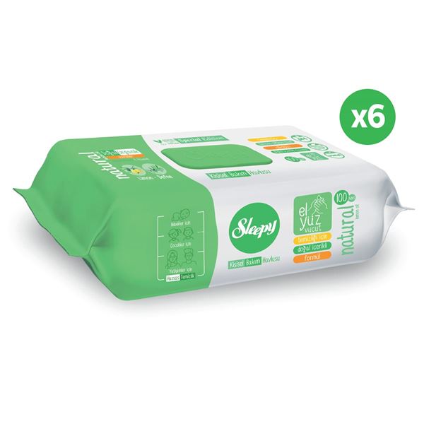 Sleepy Natural Kişisel Bakım Havlusu 6x100 (600 Yaprak)