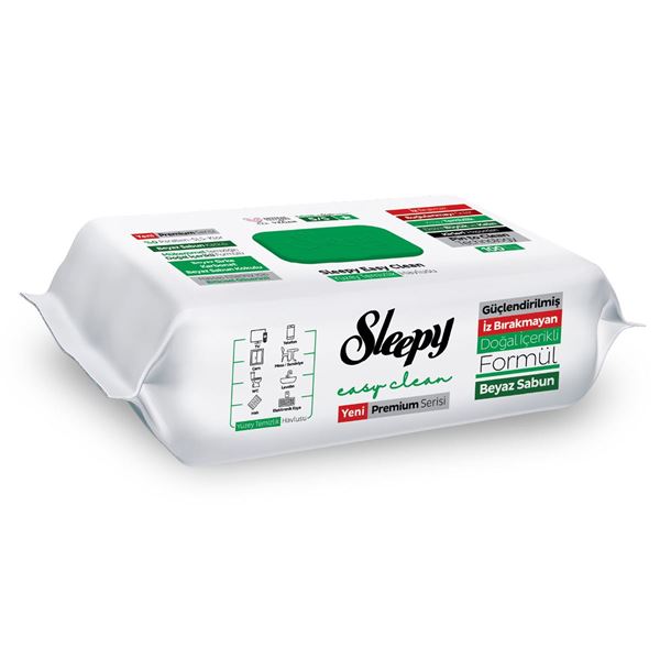 Sleepy Easy Clean Sleepy Easy Clean Beyaz Sabun Katkılı Yüzey Beyaz Sabun Katkılı Yüzey Temizlik Havlusu Mendili 100 Yaprak
