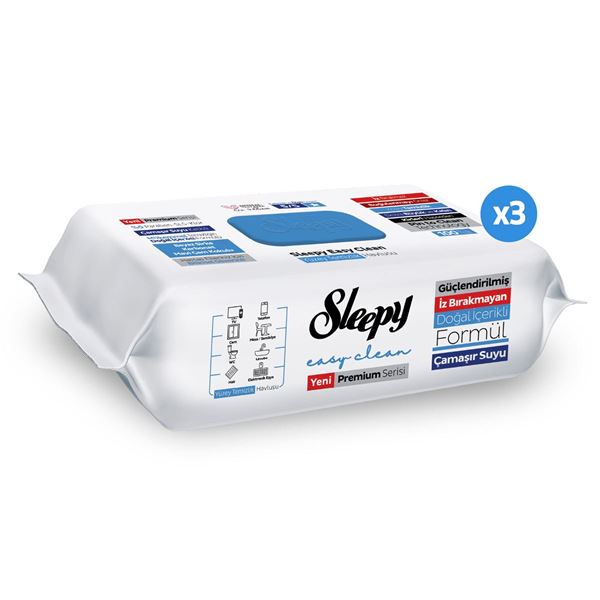 Sleepy Easy Clean Premium Çamaşır Suyu Katkılı Yüzey Temizlik Havlusu Mendili 3x100 (300 Yaprak)